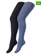 Rajstopy dziecięce - camano Rajstopy (2 pary) w kolorze niebieskim - miniaturka - grafika 1