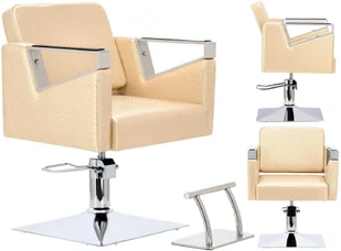Fotel fryzjerski Tomas hydrauliczny obrotowy do salonu fryzjerskiego podnóżek chromowany krzesło fryzjerskie - Fotele fryzjerskie - miniaturka - grafika 1