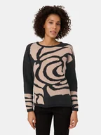 Swetry damskie - Gerry Weber Sweter w kolorze czarno-beżowym - miniaturka - grafika 1