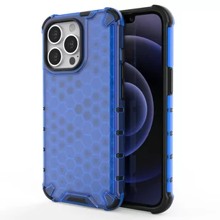 Honeycomb etui pancerny pokrowiec z żelową ramką iPhone 13 Pro niebieski - Etui i futerały do telefonów - miniaturka - grafika 1