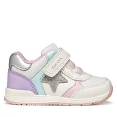 Buty dla dziewczynek - Sneakersy Geox B Rishon Girl B560LA 0BCEW C1022 Biały - miniaturka - grafika 1