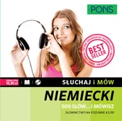 Książki do nauki języka niemieckiego - Pons Słuchaj i mów 500 słów i mówisz Słownictwo niemieckie A2/B1 z nagraniami Książka + CD praca zbiorowa - miniaturka - grafika 1
