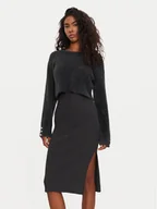 Sukienki - Morgan Sukienka dzianinowa 242-RMONA Szary Slim Fit - miniaturka - grafika 1