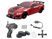 Zabawki zdalnie sterowane - DUŻY Samochód Do Driftu Auto RC Drift 1:16 2,4 GHz PARA DYM Mustang 4WD Czerwony LED - miniaturka - grafika 1