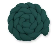 Ochraniacze do łóżeczka - Ochraniacz warkocz pleciony do łóżeczka XXL - butelkowa zieleń - miniaturka - grafika 1