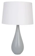 Lampy stojące - Szara lampka stołowa drewniana z abażurem - S224 Walia - miniaturka - grafika 1