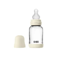 Butelki dla niemowląt - BIBS BUTELKA SZKLANA ze smoczkiem antykolkowym z silikonu medycznego, pojemność 120 ml, IVORY - miniaturka - grafika 1