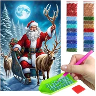 Zabawki kreatywne - HAFT DIAMENTOWY (40x60cm) – Święty Mikołaj - miniaturka - grafika 1