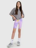 Spodnie i spodenki dla dziewczynek - 4F Legginsy kolarki dzianinowe dziewczęce - fioletowe 140 (9-10 lat) - miniaturka - grafika 1