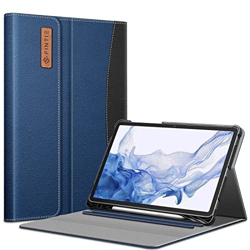 FINTIE Etui do Samsung Galaxy Tab S8/Tab S7 27.9 cm (Model SM-X700/X706/T870/T875/T878) z wbudowanym uchwytem na rysik S, wiele kątów, etui biznesowe z kieszonką, automatyczne uśpienia/budzenie,