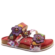 Klapki i japonki damskie - Laura Vita BRCYANO 16 klapki damskie skórzane na korku - miniaturka - grafika 1