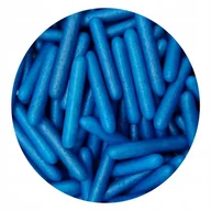 Dodatki do ciast w proszku - POSYPKA CUKROWA Duże Pałeczki MAKARONI ciemno niebieskie 20g - miniaturka - grafika 1