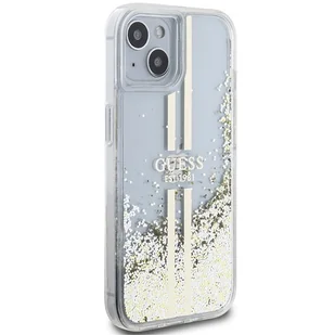 Etui Guess GUHCP15SLFCSEGT Apple iPhone 15 / 14 / 13 hardcase Liquid Glitter Gold Stripes transparent - Etui i futerały do telefonów - miniaturka - grafika 5