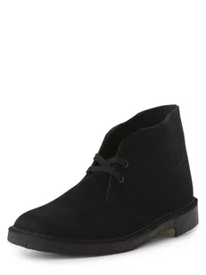 Clarks - Kozaki męskie ze skóry  Desert Boot, czarny - Buty zimowe męskie - miniaturka - grafika 1