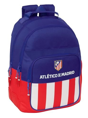 Safta ATLETICO DE MADRID - Plecak szkolny dla dzieci, idealny dla dzieci w różnym wieku, wygodny i wszechstronny, jakość i wytrzymałość, 32 x 15 x 42 cm, Czerwony/niebieski/biały, M, Casual