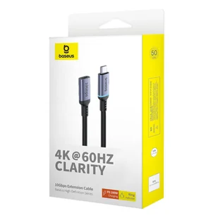 Przedłużenie kabla USB-C Baseus męski do żeński High Definition 10Gbps, 0,5m (czarny) - Kable komputerowe i do monitorów - miniaturka - grafika 9