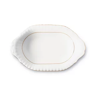 Altom IWONA 014 ZŁOTY PASEK PÓŁMISEK OWALNY 33CM 5903353177632 - Miski i półmiski - miniaturka - grafika 1