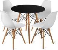 Stoły z krzesłami - Stół 80cm Black+ 4 krzesła Skandynawskie - miniaturka - grafika 1