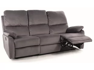 Sofa rozkładana welurowa SPENCER 3 VELVET szara SIGNAL - Sofy i kanapy - miniaturka - grafika 1