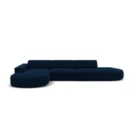 Narożniki - Niebieska aksamitna sofa narożna (lewy narożnik) Jodie - Micadoni Home - miniaturka - grafika 1