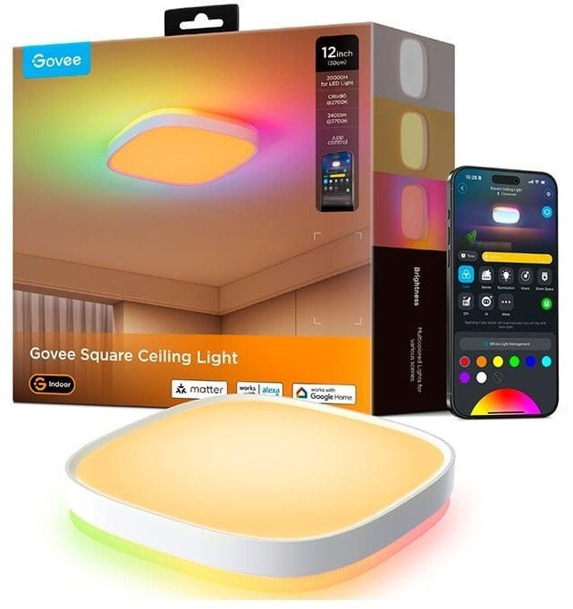 GOVEE H80A4 12INCH RGBWW + RGBIC SQUARE SMART CEILING LIGHT
