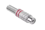 Adaptery i przejściówki - Gniazdo Rca Nikiel 2 Paski Na Kabel Czerwone - miniaturka - grafika 1
