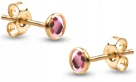 Biżuteria dla dzieci - ZŁOTE KOLCZYKI NA SZTYFT RÓŻOWE 585 - miniaturka - grafika 1