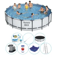Baseny ogrodowe - Basen z akcesoriami - Bestway Steel Pro MAX 549x122 cm okrągły - miniaturka - grafika 1
