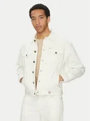 Kurtki męskie - Guess Jeans Kurtka jeansowa M5GN38 D5OC1 Biały Regular Fit - miniaturka - grafika 1