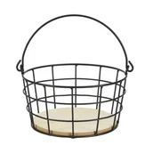 Kosze wiklinowe - Koszyk metalowy z rączką okrągły - miniaturka - grafika 1