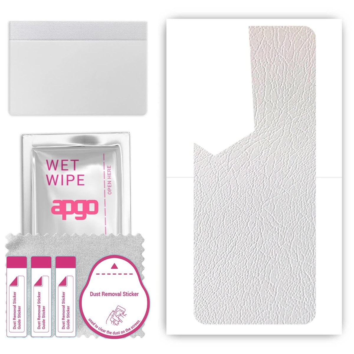 Folia naklejka skórka strukturalna na TYŁ do Tecno Pova 4 - Skóra Biała - apgo SKINS