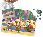 Puzzle - PUZZLE - SPONGEBOB WZORY Z BAJEK I GIER PREZENT DLA DZIECI 110EL + WORECZEK - miniaturka - grafika 1