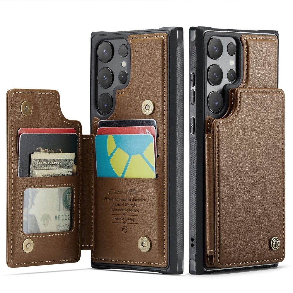 Etui z klapką Caseme do Samsung Galaxy S25 Ultra, Litchi Wallet, Portfel