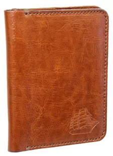 Etui Na Karty Dokumenty PolskaGalanteria Duże BRĄZOWY Skóra Naturalna Pionowe z Miejscem Na Bilon MOTYW STATEK 12 x 9 [cm] - Etui na dokumenty i karty - miniaturka - grafika 1