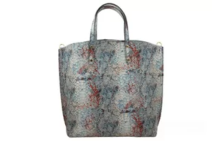 Torebka shopper z kolorowym nadrukiem - Biała - Torebki damskie Torebka shopper z kolorowym nadrukiem - Biała - Torebki damskie - miniaturka - grafika 1