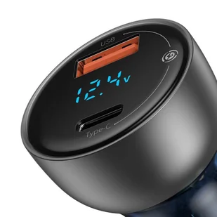 Baseus ładowarka samochodowa USB / USB Typ C 65 W 5 A SCP Quick Charge 4.0+ Power Delivery 3.0 ekran LCD przezroczysty (CCKX-C0A) - Ładowarki samochodowe - miniaturka - grafika 4