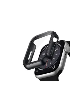 Szkło ochronne Crong Hybrid Watch Case - Etui ze szkłem Apple Watch 45mm (Black) - Akcesoria do smartwatchy - miniaturka - grafika 3