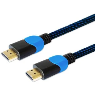 Kabel SAVIO GCL-02 (HDMI M - HDMI M; 1,8m; kolor czarno-niebieski) - Kable - miniaturka - grafika 1