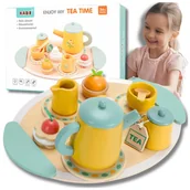 Zabawy w naśladowanie dorosłych - DUŻY ZESTAW DO HERBATY KAWY DLA DZIECI DREWNIANY SERWIS KAWOWY DO ZABAWY - miniaturka - grafika 1