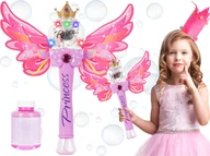 Bańki mydlane - Magiczna RÓŻDŻKA DO ROBIENIA BANIEK MYDLANYCH LED + Płyn MOTYL Bańki - miniaturka - grafika 1