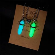 Naszyjniki - 2 X ŁAŃCUSZKI PRZYJAŹNI NASZYJNIKI BFF ŚWIECĄCE W CIEMNOŚCI FLUORESCENCYJNE - miniaturka - grafika 1