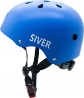 Kaski rowerowe - Regulowany kask rowerowy Siver rozmiar L 58-62 cm niebieski - miniaturka - grafika 1