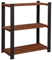 Regały - Regał klasyczny drewniany czarny + brąz - M0-H52 - miniaturka - grafika 1