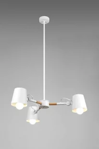 Auhilon LAMPA wisząca GABI LS-PE1245 metalowa OPRAWA regulowany ZWIS abażurowy biały - Lampy sufitowe - miniaturka - grafika 1