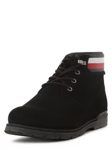 Tommy Hilfiger - Kozaki męskie ze skóry, czarny - Buty zimowe męskie - miniaturka - grafika 1