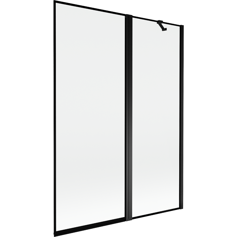 Mexen Mist parawan nawannowy 2-skrzydłowy prawy 130 x 150 cm, czarna ramka, czarny - 8A9-130-011-70-70-P