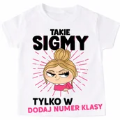 Koszulki dla dziewczynek - Koszulki dla koleżanek z klasy na Dzień kobiet z numer klasy z blondynką - TAKIE SIGMY - miniaturka - grafika 1