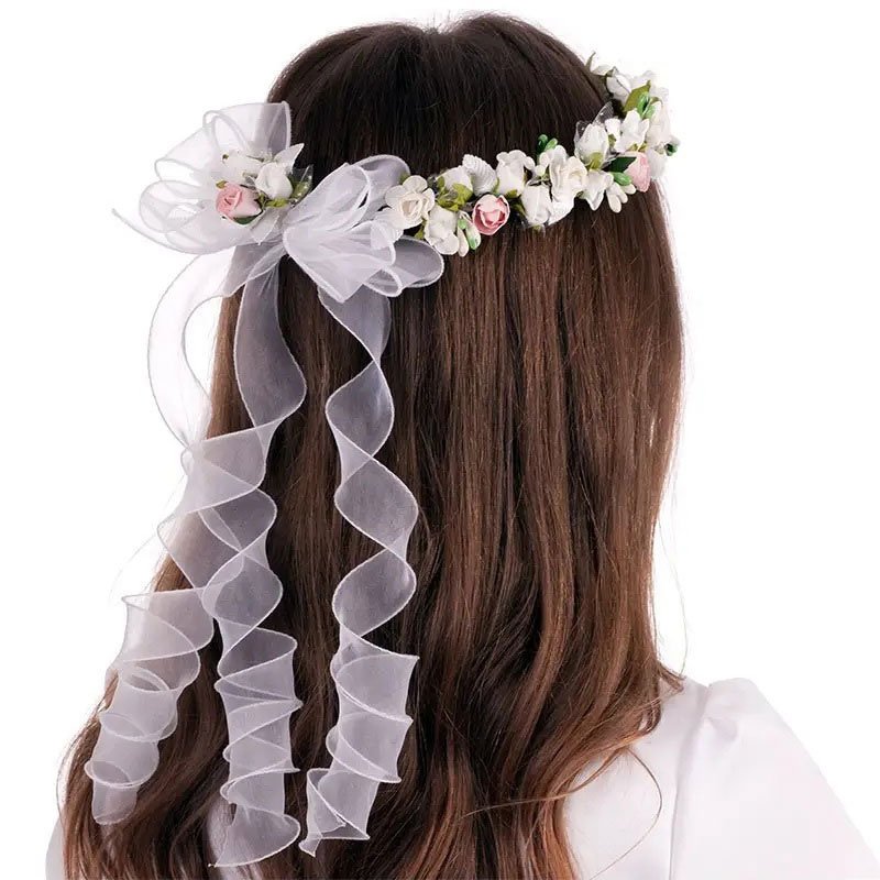 Wianek komunijny sztuczny jak żywy do komunii komunia wianki komunijne WM113-21