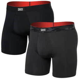 Bokserki Saxx Multi-Sport Mesh Boxer Brief Fly 2Pk Rozmiar: M / Kolor: czarny/szary - Majtki męskie - miniaturka - grafika 1