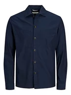 Koszule męskie - JACK & JONES Męska koszula JPRPETE Spring Overshirt L/S SN, granatowy blezer/krój: Comfort fit, XL, Navy Blazer/Fit:comfort Fit, XL - miniaturka - grafika 1
